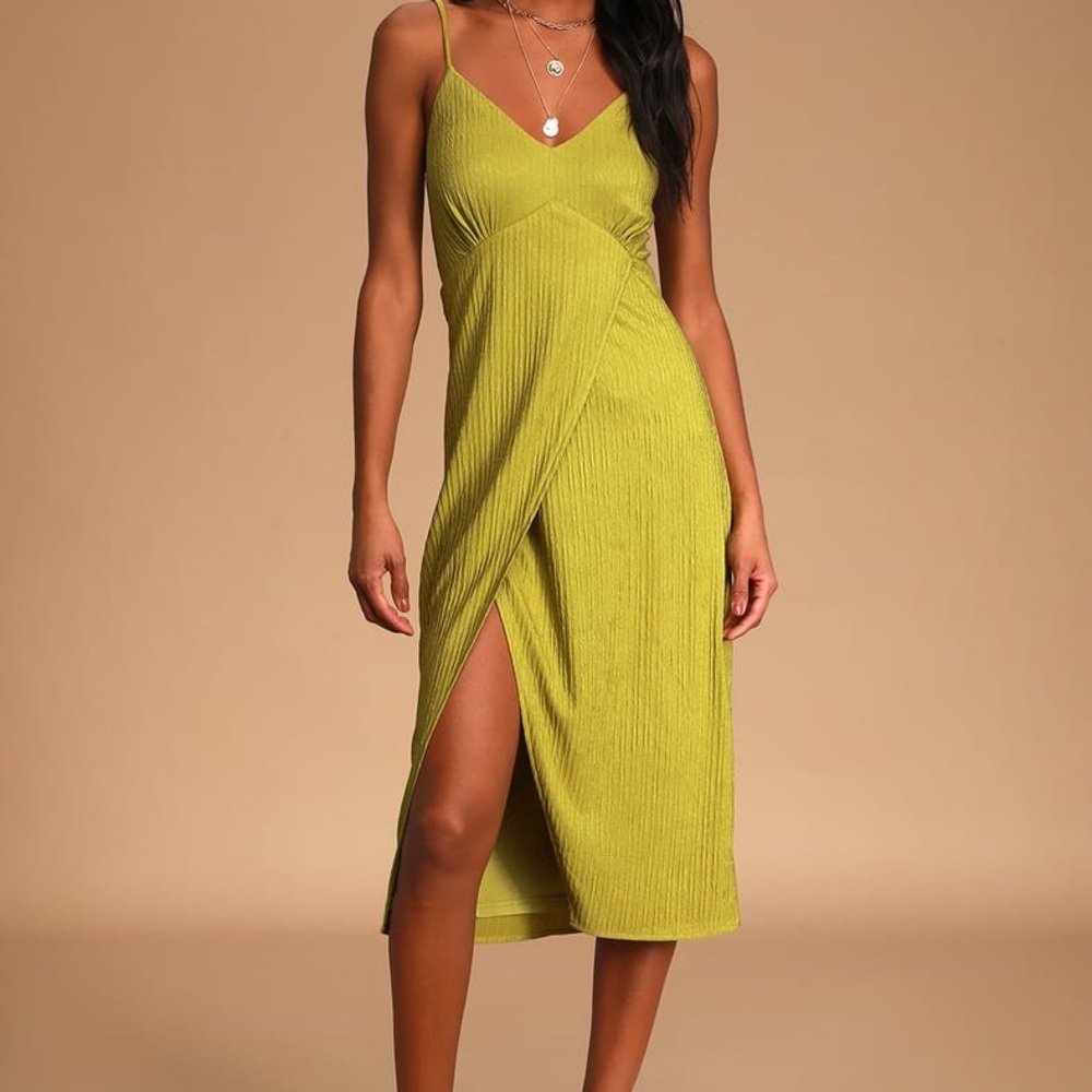 Lulu's Lime Green Midi Dress